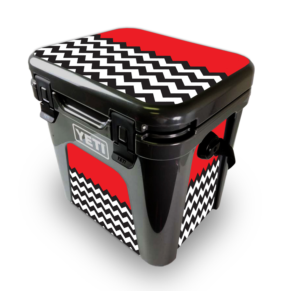 Picture of MightySkins YEROAD24-Red Chevron Skin for Yeti Roadie 24 Hard Cooler - Red Chevron