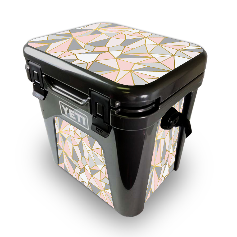 Picture of MightySkins YEROAD24-Rose Gold Polygon Skin for Yeti Roadie 24 Hard Cooler - Rose Gold Polygon