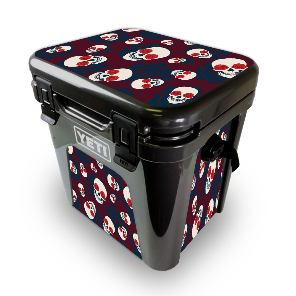 Picture of MightySkins YEROAD24-Skulls N Roses Skin for Yeti Roadie 24 Hard Cooler - Skulls N Roses