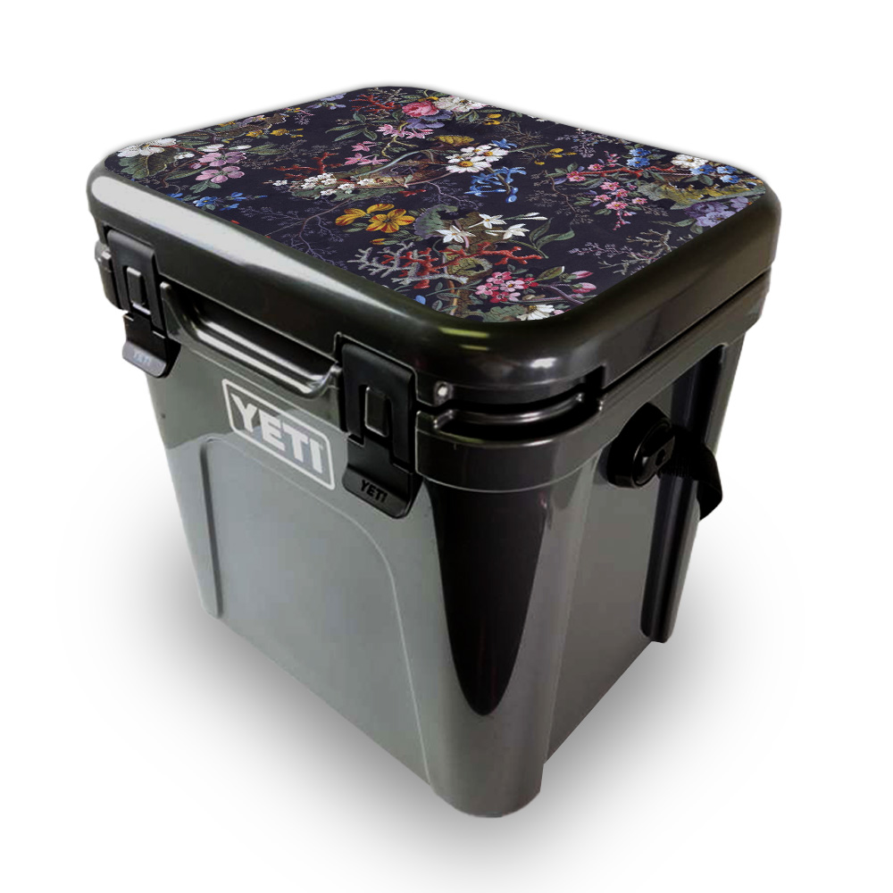 Picture of MightySkins YEROA24LID-Midnight Blossom Skin for Yeti Roadie 24 Hard Cooler Lid - Midnight Blossom