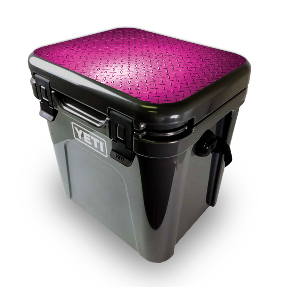 YEROA24LID-Pink Diamond Plate Skin for Yeti Roadie 24 Hard Cooler Lid - Pink Diamond Plate -  MightySkins