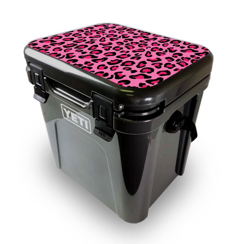 YEROA24LID-Pink Leopard Skin for Yeti Roadie 24 Hard Cooler Lid - Pink Leopard -  MightySkins