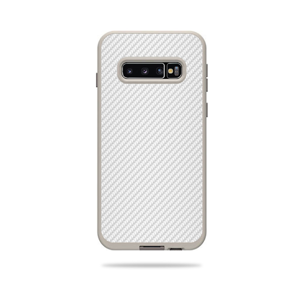 LIFSAG10-White Carbon Fiber Skin for Lifeproof Fre Case Samsung Galaxy S10 - White Carbon Fiber -  MightySkins