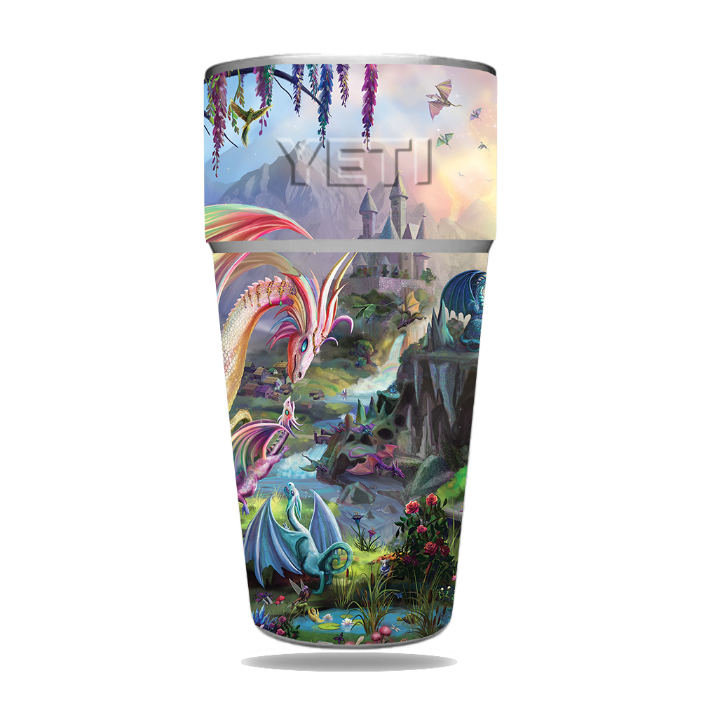 Picture of MightySkins YERAM26SI-Dragon Paradise Skin for Yeti Rambler 26 oz Stackable Cup - Dragon Paradise
