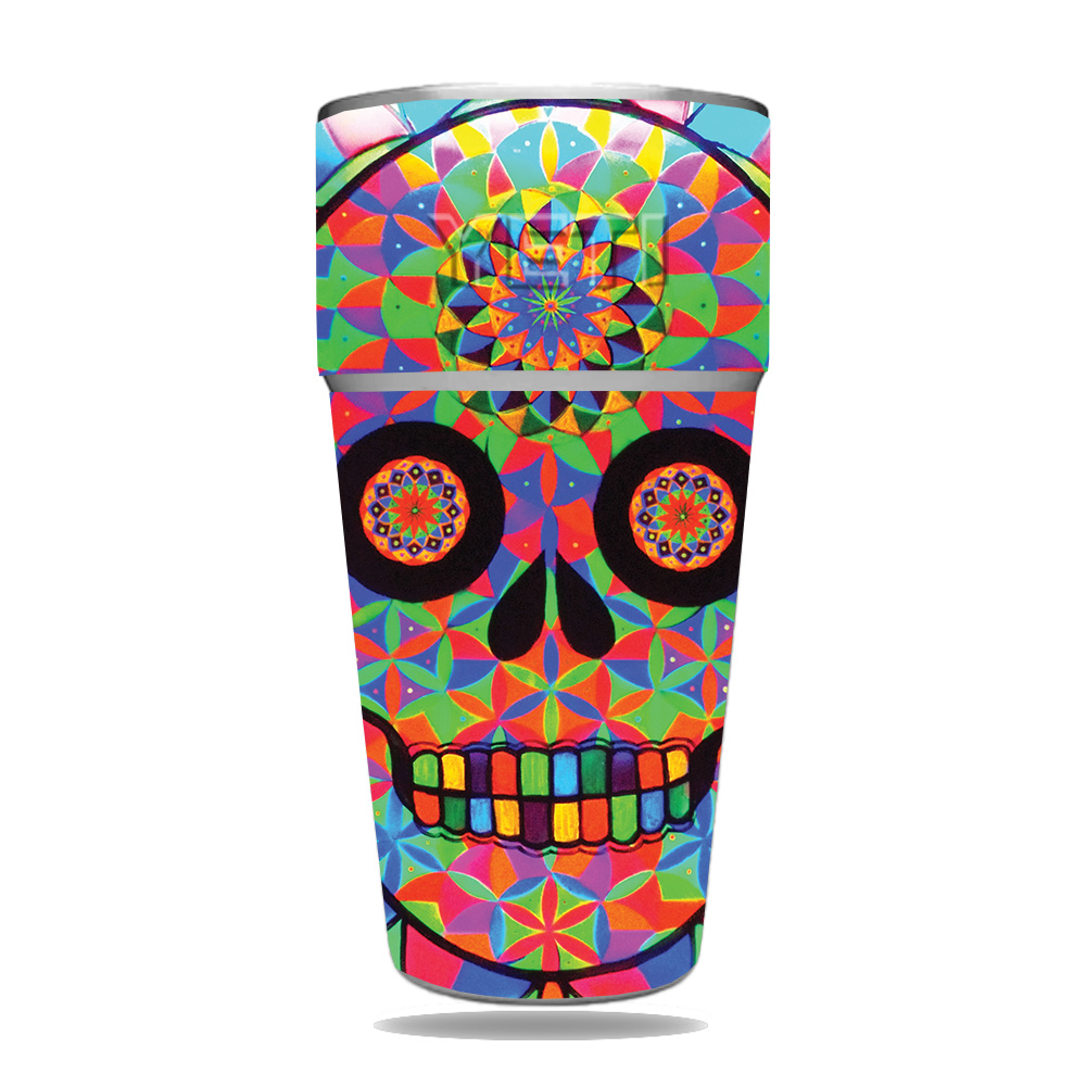 Picture of MightySkins YERAM26SI-Geo Sugar Skull Skin for Yeti Rambler 26 oz Stackable Cup - Geo Sugar Skull