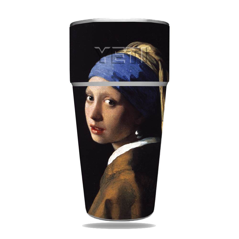Picture of MightySkins YERAM26SI-Girl With Pearl Earring Skin for Yeti Rambler 26 oz Stackable Cup - Girl with Pearl Earring