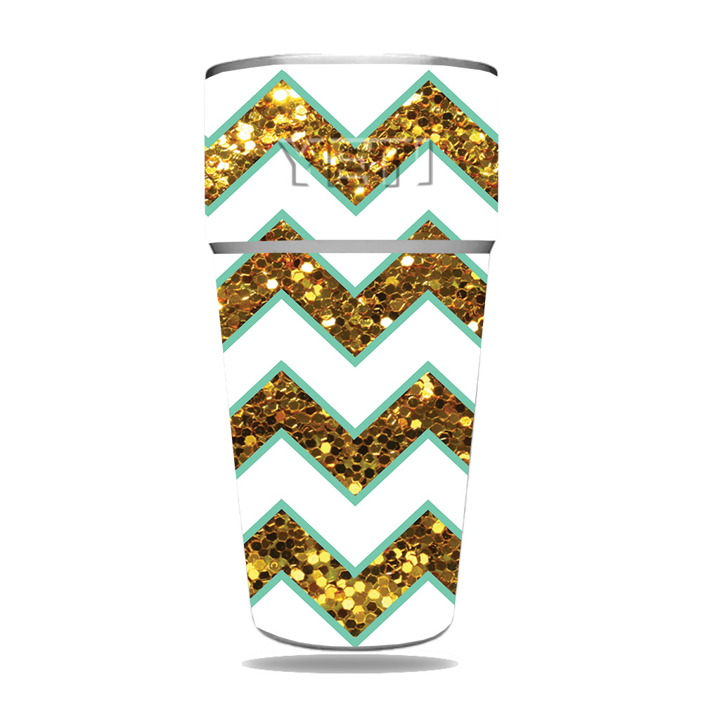 Picture of MightySkins YERAM26SI-Glitzy Chevron Skin for Yeti Rambler 26 oz Stackable Cup - Glitzy Chevron