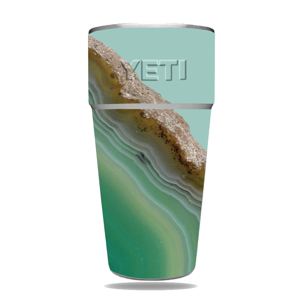Picture of MightySkins YERAM26SI-Green Agate Skin for Yeti Rambler 26 oz Stackable Cup - Green Agate