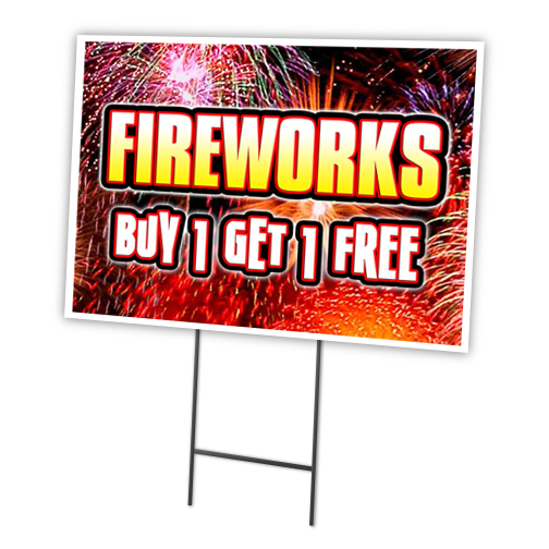 SignMission C-1216-DS-Fireworks Buy 1Get1 Fr