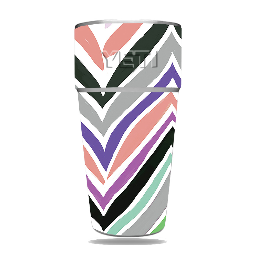 Picture of MightySkins YERAM26SI-Colorful Chevron Skin for Yeti Rambler 26 oz Stackable Cup - Colorful Chevron