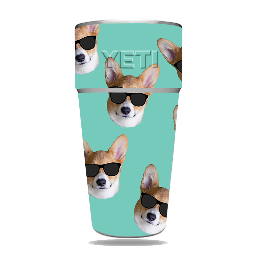 Picture of MightySkins YERAM26SI-Cool Corgi Skin for Yeti Rambler 26 oz Stackable Cup - Cool Corgi