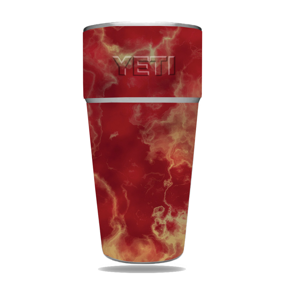 Picture of MightySkins YERAM26SI-Crimson Marble Skin for Yeti Rambler 26 oz Stackable Cup - Crimson Marble