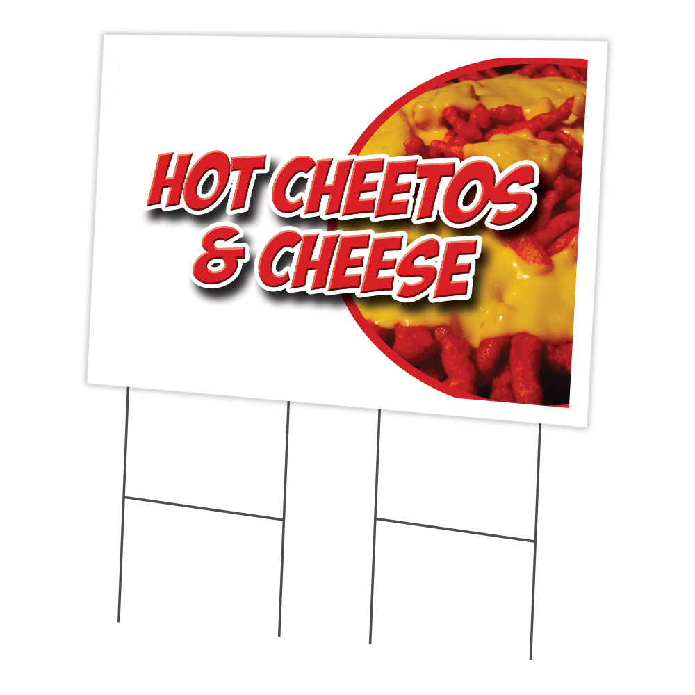 C-2436-DS-Hot Cheetos & Cheese 24 x 36 in. Hot Cheetos & Cheese Yard Sign & Stake -  SignMission