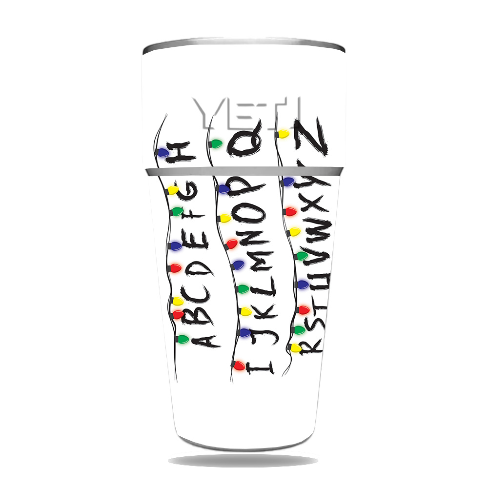 Picture of MightySkins YERAM26SI-Stranger Alphabet Skin for Yeti Rambler 26 oz Stackable Cup - Stranger Alphabet