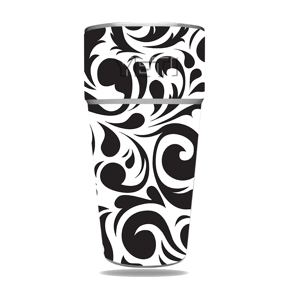 Picture of MightySkins YERAM26SI-Swirly Black Skin for Yeti Rambler 26 oz Stackable Cup - Swirly Black