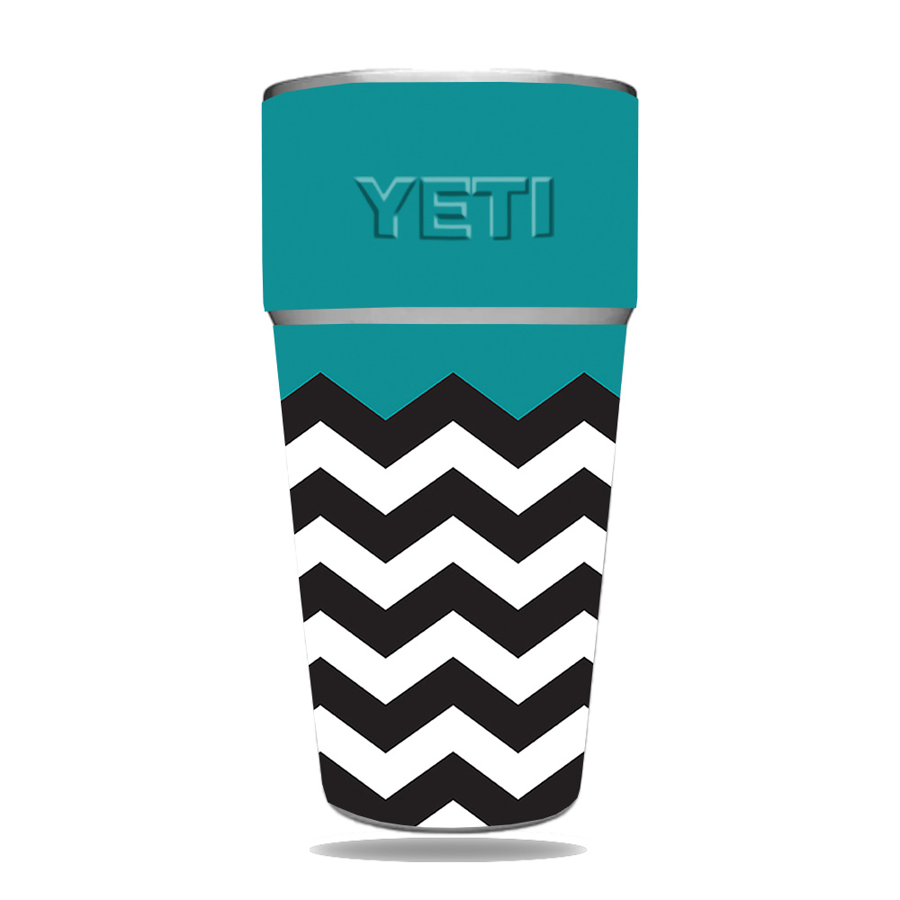 Picture of MightySkins YERAM26SI-Teal Chevron Skin for Yeti Rambler 26 oz Stackable Cup - Teal Chevron