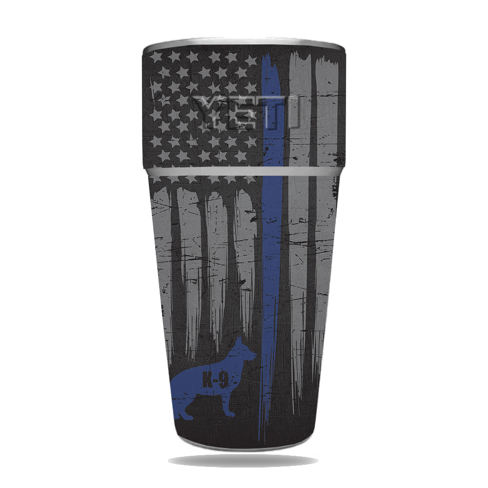 Picture of MightySkins YERAM26SI-Thin Blue Line K9 Skin for Yeti Rambler 26 oz Stackable Cup - Thin Blue Line K9