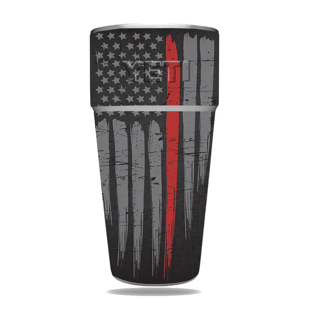 Picture of MightySkins YERAM26SI-Thin Red Line Skin for Yeti Rambler 26 oz Stackable Cup - Thin Red Line