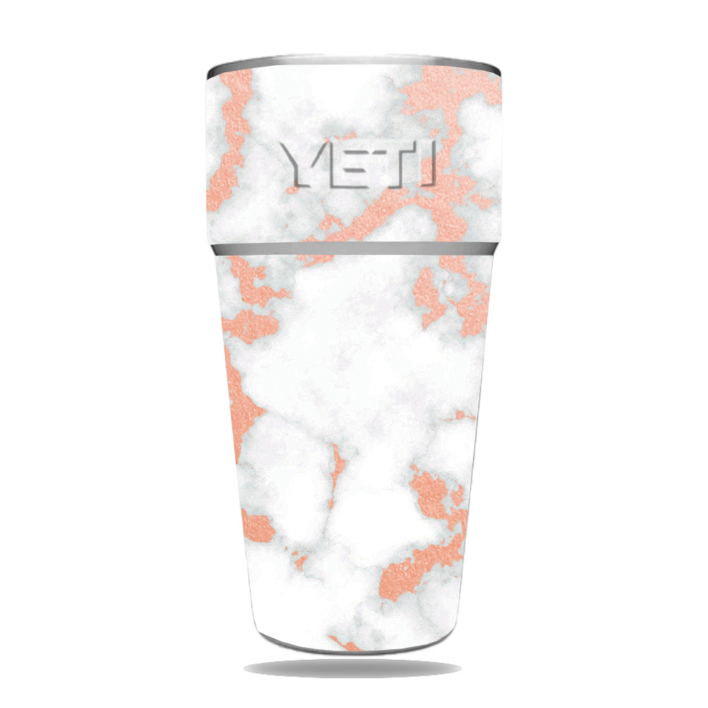 Picture of MightySkins YERAM26SI-Rose Foil Marble Skin for Yeti Rambler 26 oz Stackable Cup - Rose Foil Marble