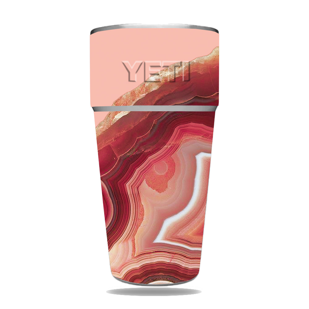 Picture of MightySkins YERAM26SI-Rosy Agate Skin for Yeti Rambler 26 oz Stackable Cup - Rosy Agate