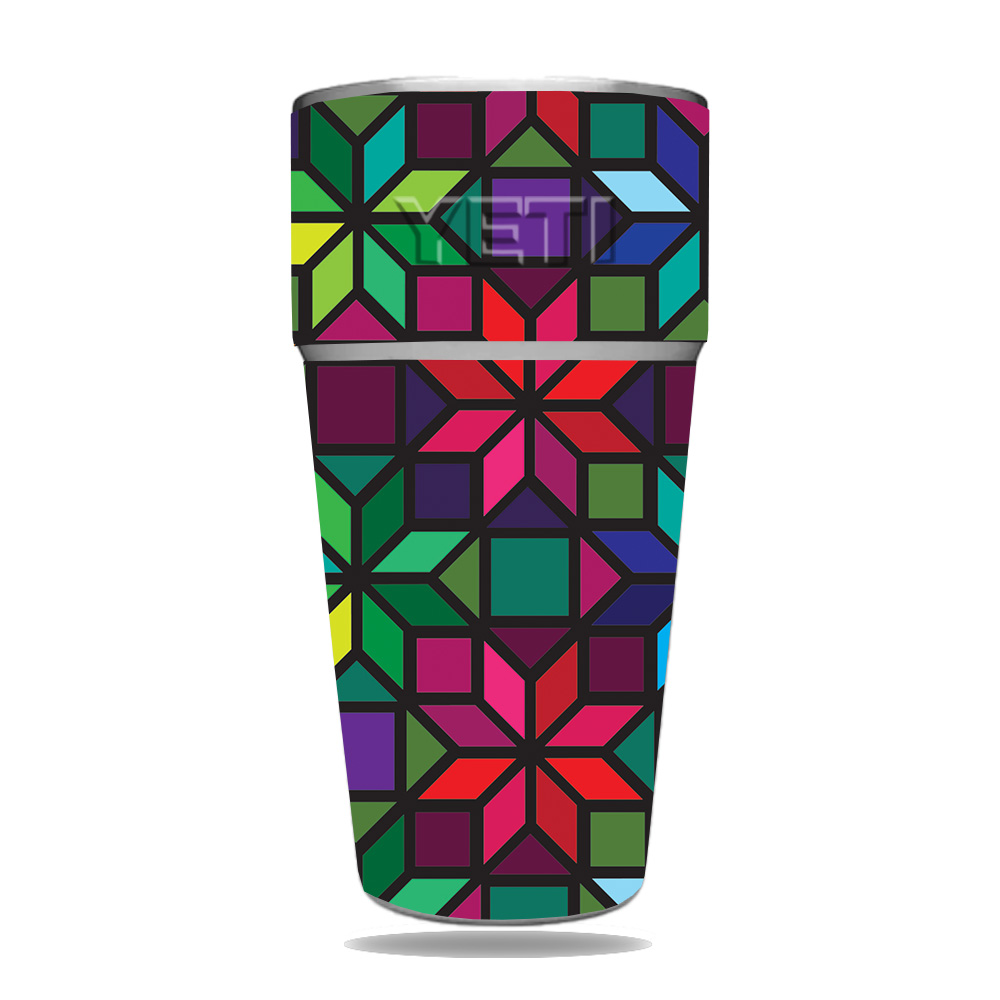 Picture of MightySkins YERAM26SI-Stained Glass Window Skin for Yeti Rambler 26 oz Stackable Cup - Stained Glass Window