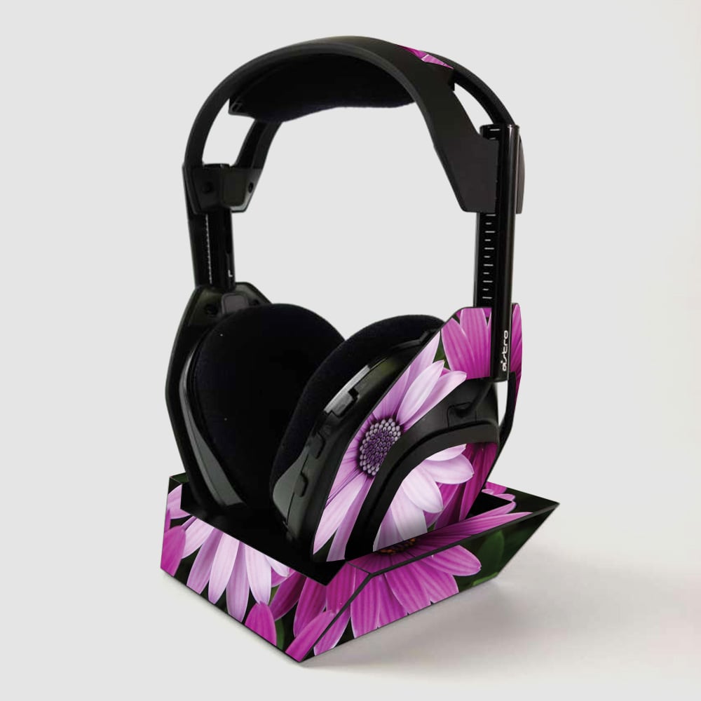 ASTA50PLBS-Purple Flowers Skin for Astro Gaming A50 Wireless Headphones Plus Base Station - Purple Flowers -  MightySkins