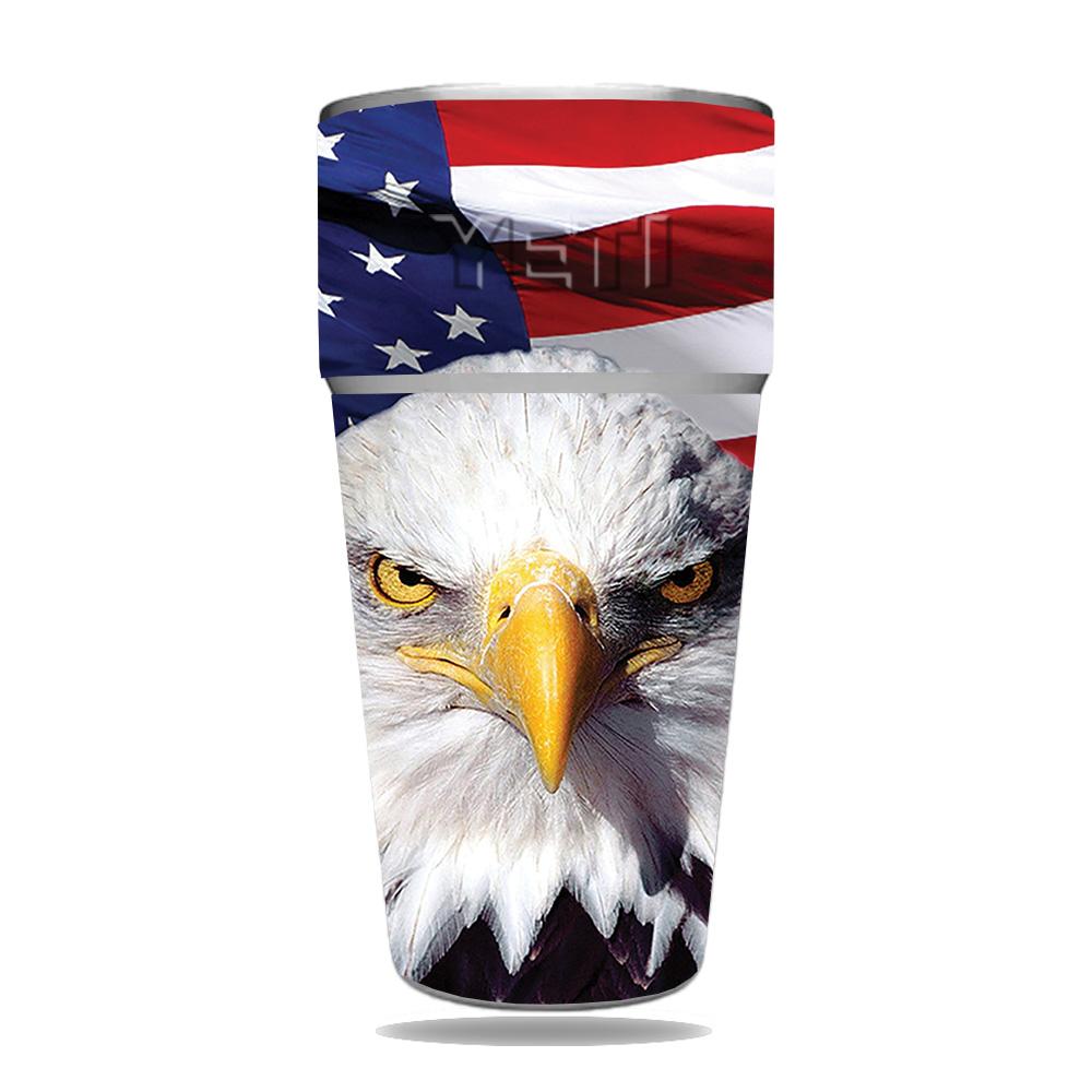 Picture of MightySkins YERAM26SI-America Strong Skin for Yeti Rambler 26 oz Stackable Cup - America Strong