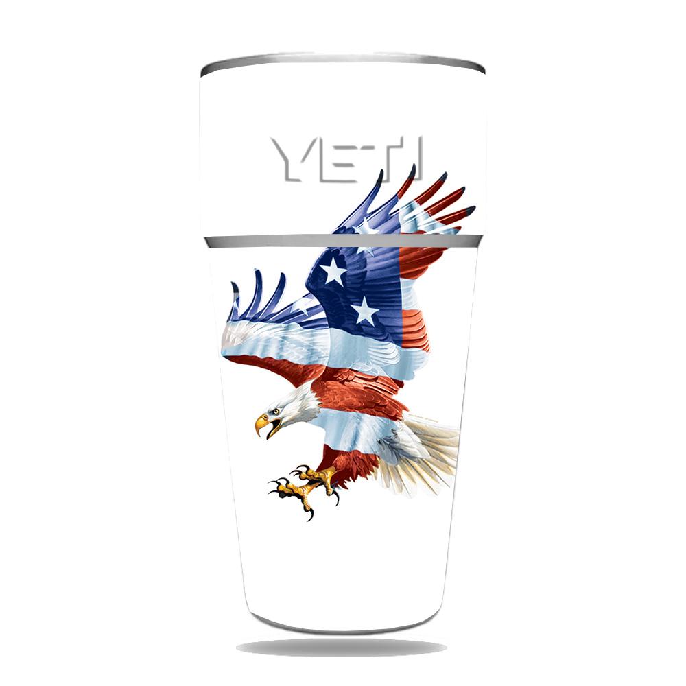 Picture of MightySkins YERAM26SI-American Eagle Skin for Yeti Rambler 26 oz Stackable Cup - American Eagle