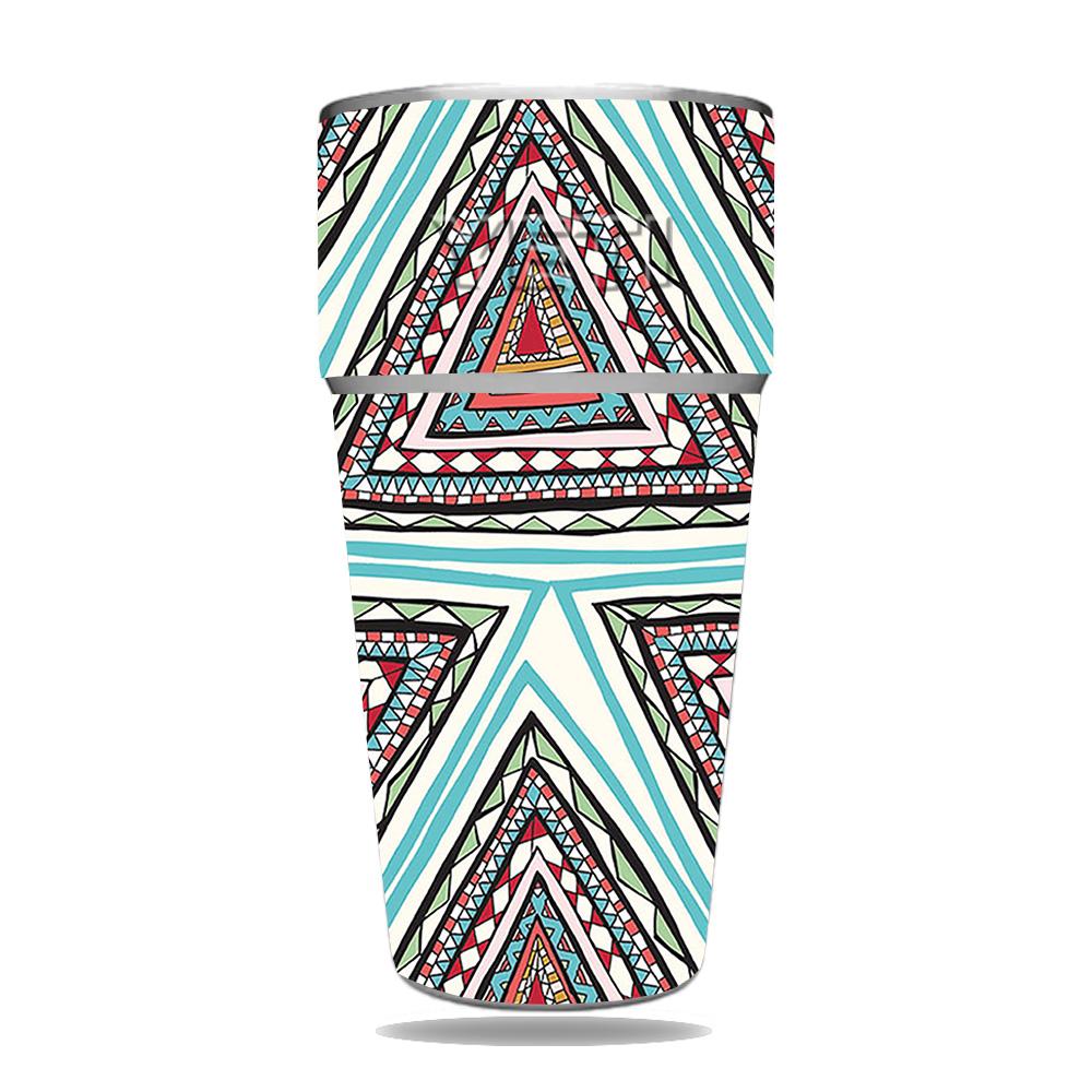 Picture of MightySkins YERAM26SI-Aztec Pyramids Skin for Yeti Rambler 26 oz Stackable Cup - Aztec Pyramids