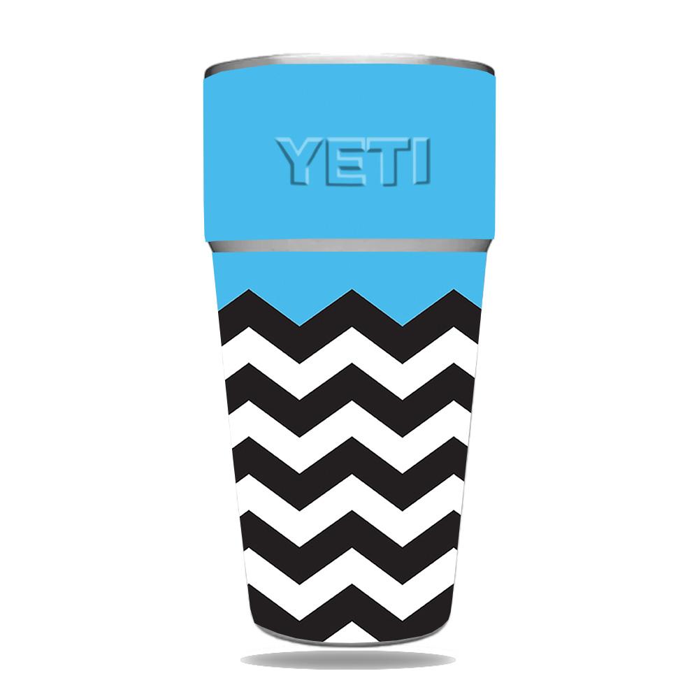Picture of MightySkins YERAM26SI-Baby Blue Chevron Skin for Yeti Rambler 26 oz Stackable Cup - Baby Blue Chevron