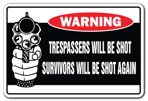 SignMission Z-A-1218-Trespassers Will Be Shot Survivors