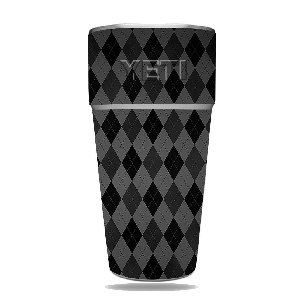 Picture of MightySkins YERAM26SI-Black Argyle Skin for Yeti Rambler 26 oz Stackable Cup - Black Argyle