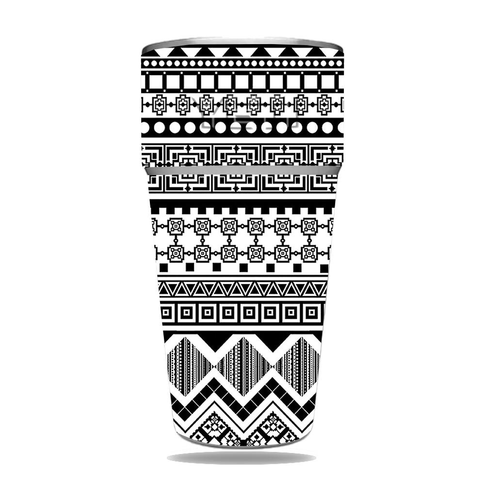 Picture of MightySkins YERAM26SI-Black Aztec Skin for Yeti Rambler 26 oz Stackable Cup - Black Aztec