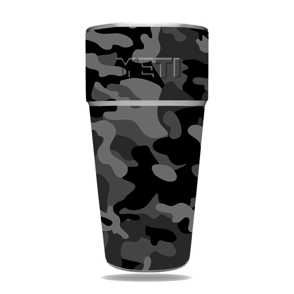 Picture of MightySkins YERAM26SI-Black Camo Skin for Yeti Rambler 26 oz Stackable Cup - Black Camo