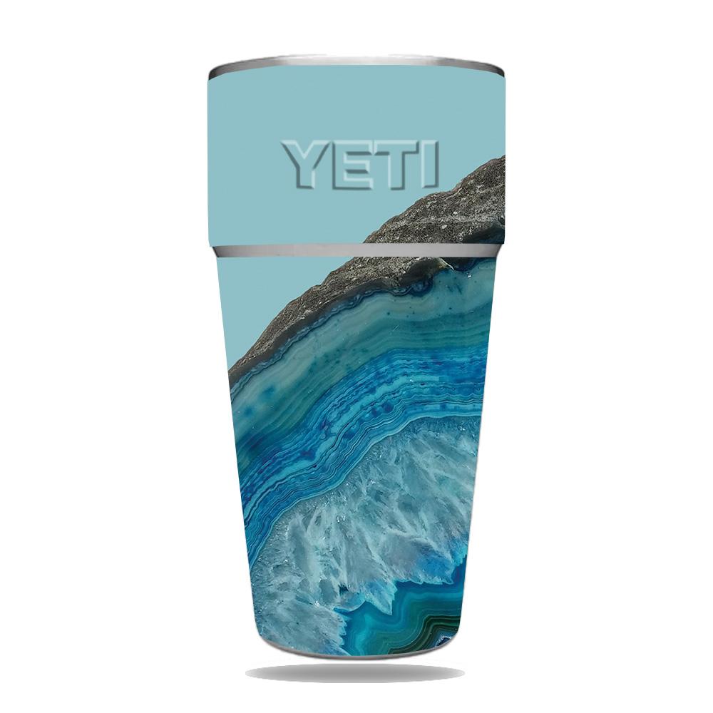 Picture of MightySkins YERAM26SI-Blue Agate Skin for Yeti Rambler 26 oz Stackable Cup - Blue Agate
