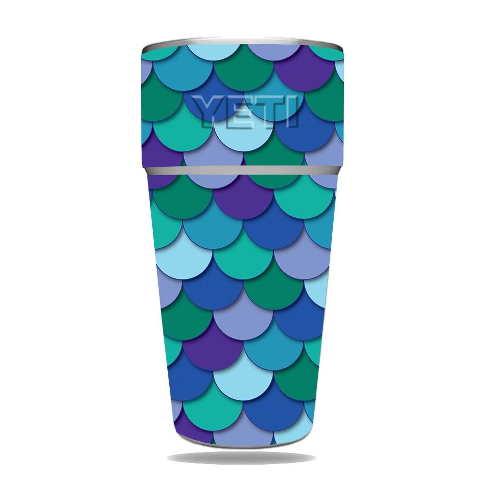 Picture of MightySkins YERAM26SI-Blue Scales Skin for Yeti Rambler 26 oz Stackable Cup - Blue Scales