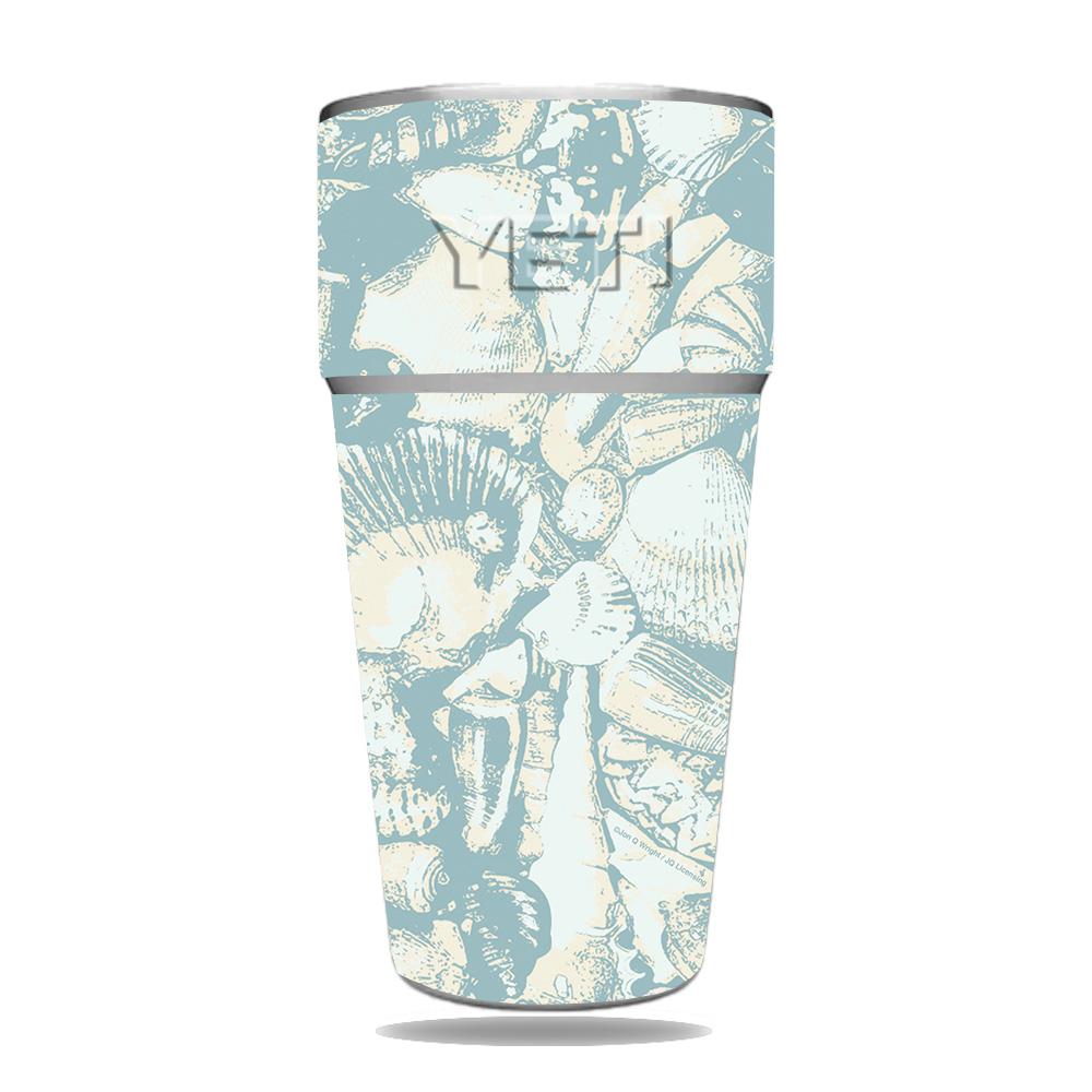 Picture of MightySkins YERAM26SI-Blue Seashells Skin for Yeti Rambler 26 oz Stackable Cup - Blue Seashells