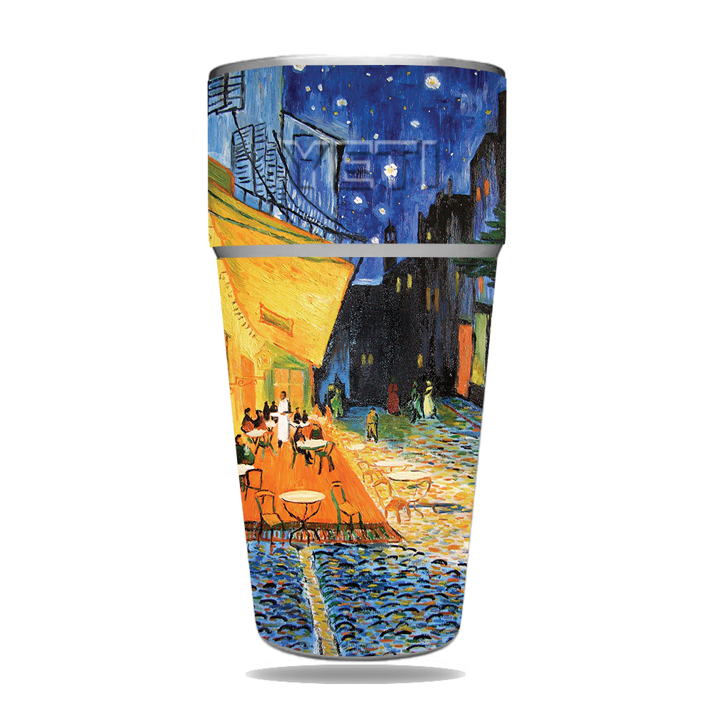 Picture of MightySkins YERAM26SI-Cafe Terrace At Night Skin for Yeti Rambler 26 oz Stackable Cup - Cafe Terrace At Night