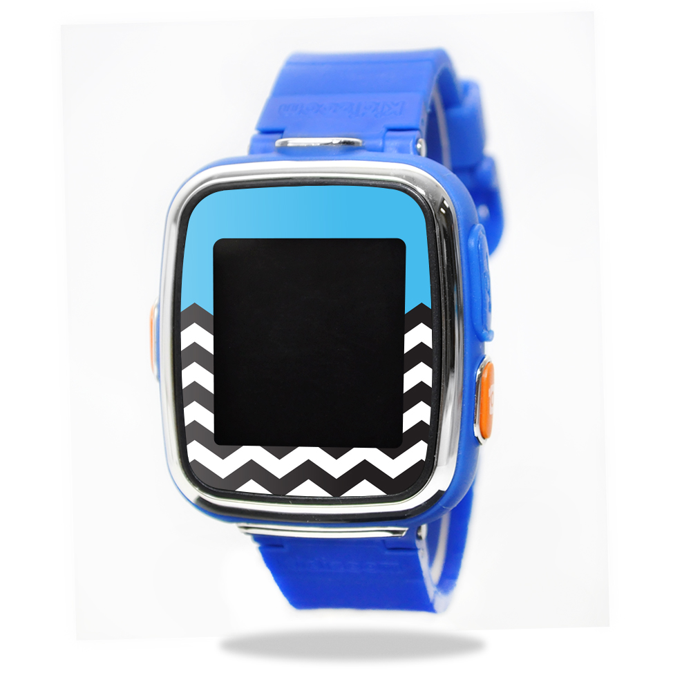 VTKIDX-Baby Blue Chevron Skin for VTech Kidizoom Smartwatch DX Wrap Cover Sticker - Baby Blue Chevron -  MightySkins