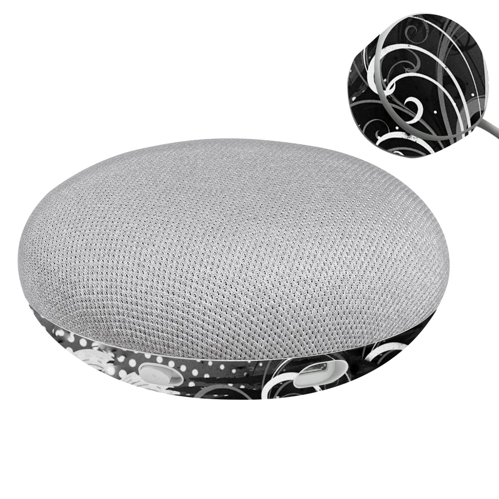 GOOHOMIBlack Flourish Skin for Google Home Mini  Black Flourish