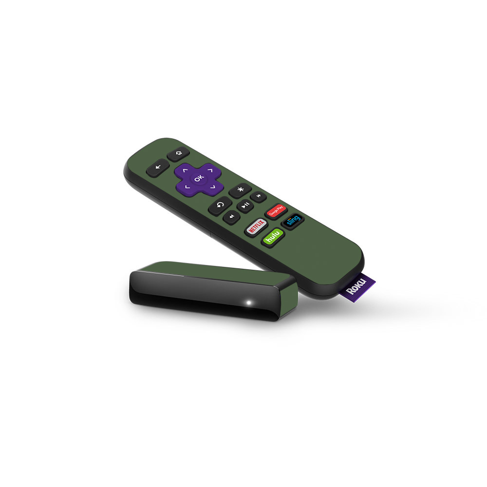 ROEXP-Solid Olive Skin for Roku Express Remote - Solid Olive -  MightySkins
