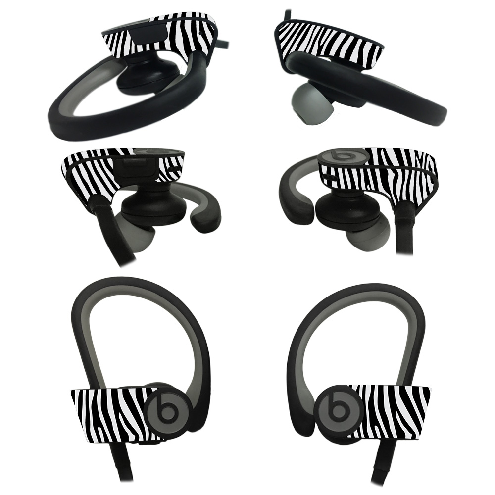 BEPOB2-Black Zebra Skin for Beats Powerbeats2 Headphones - Black Zebra -  MightySkins