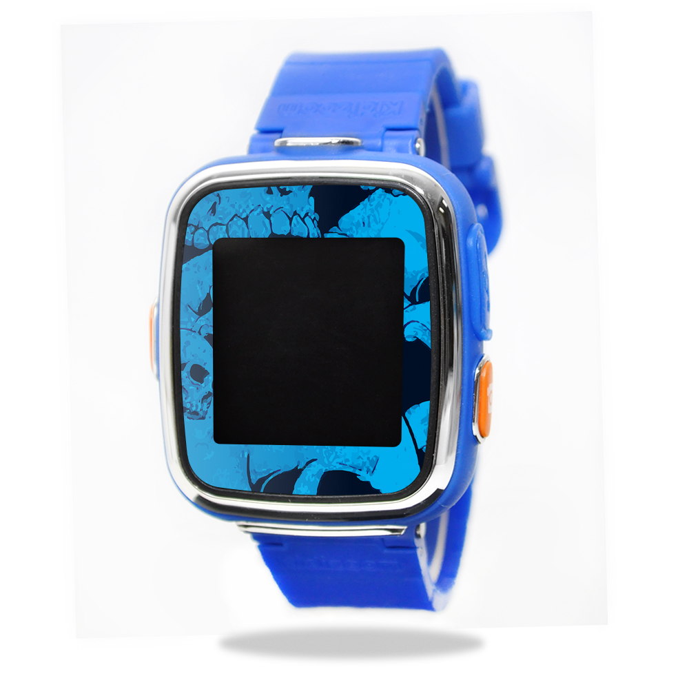 VTKIDX-Blue Skulls Skin for VTech Kidizoom Smartwatch DX Wrap Cover Sticker - Blue Skulls -  MightySkins