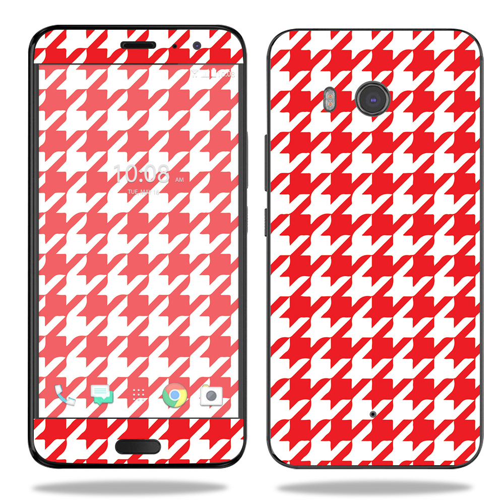 HTCU11-Red Houndstooth Skin for HTC U11 - Red Houndstooth -  MightySkins