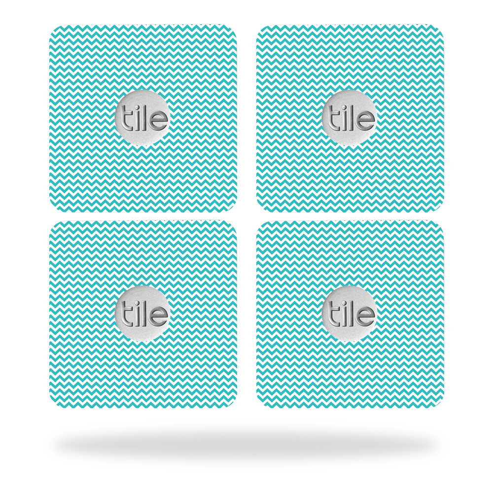 Picture of MightySkins TILESL2-Turquoise Chevron Skin for Tile Slim Key Finder Wrap Cover Sticker - Turquoise Chevron - Pack of 4