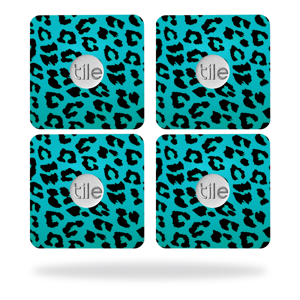 Picture of MightySkins TILESL2-Teal Leopard Skin for Tile Slim Key Finder Wrap Cover Sticker - Teal Leopard - Pack of 4