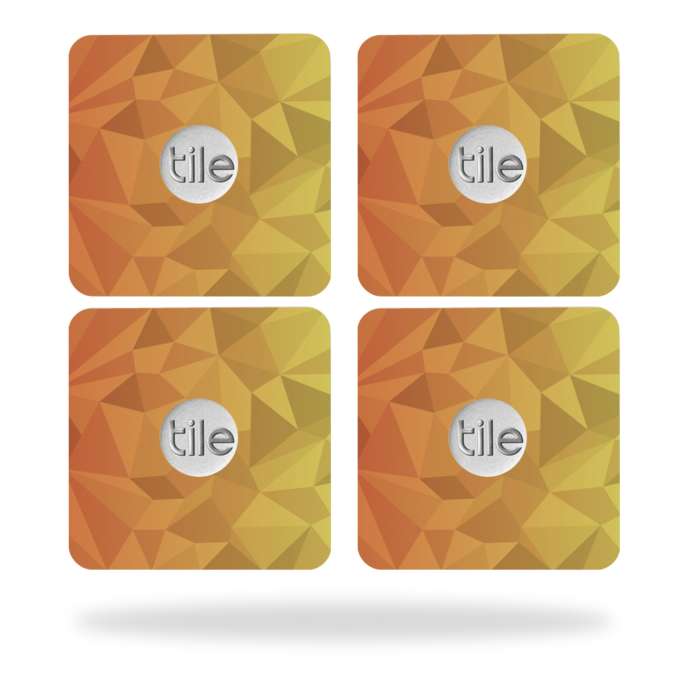Picture of MightySkins TILESL2-Red Orange Polygon Skin for Tile Slim Key Finder Wrap Cover - Red Orange Polygon - Pack of 4
