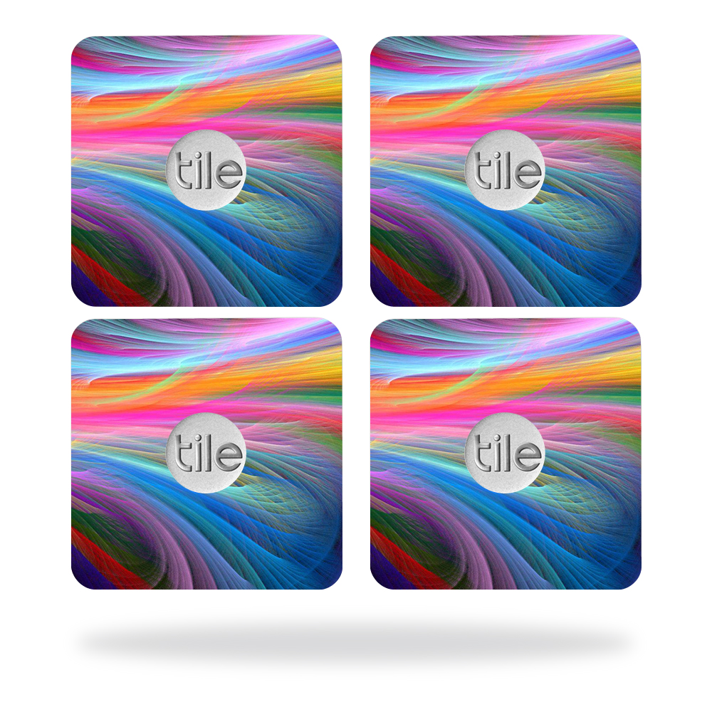 Picture of MightySkins TILESL2-Rainbow Waves Skin for Tile Slim Key Finder Wrap Cover - Rainbow Waves - Pack of 4
