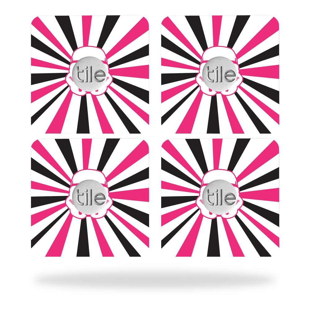 Picture of MightySkins TILESL2-Pink Star Rays Skin for Tile Slim Key Finder Wrap Cover - Pink Star Rays - Pack of 4