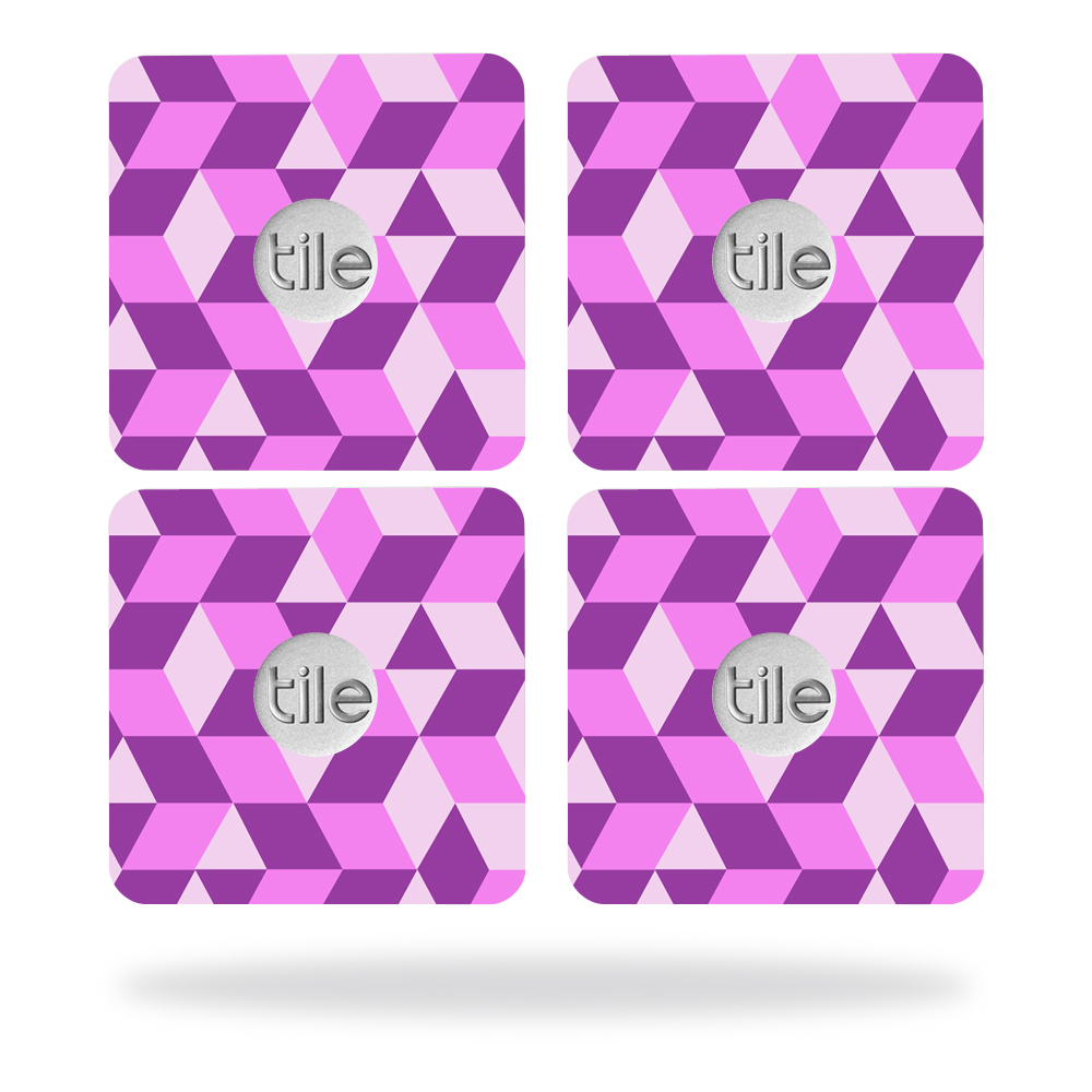 Picture of MightySkins TILESL2-Pink Geo Tile Skin for Tile Slim Key Finder Wrap Cover - Pink Geo Tile - Pack of 4